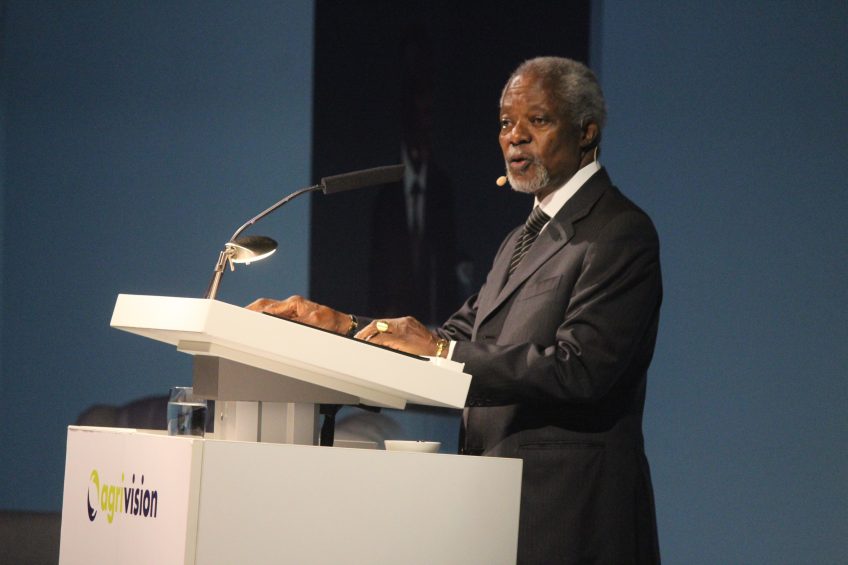 Kofi Annan during his speech at AgriVision 2017. Photo: Vincent ter Beek